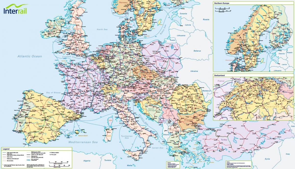 peta dari interrail swiss 