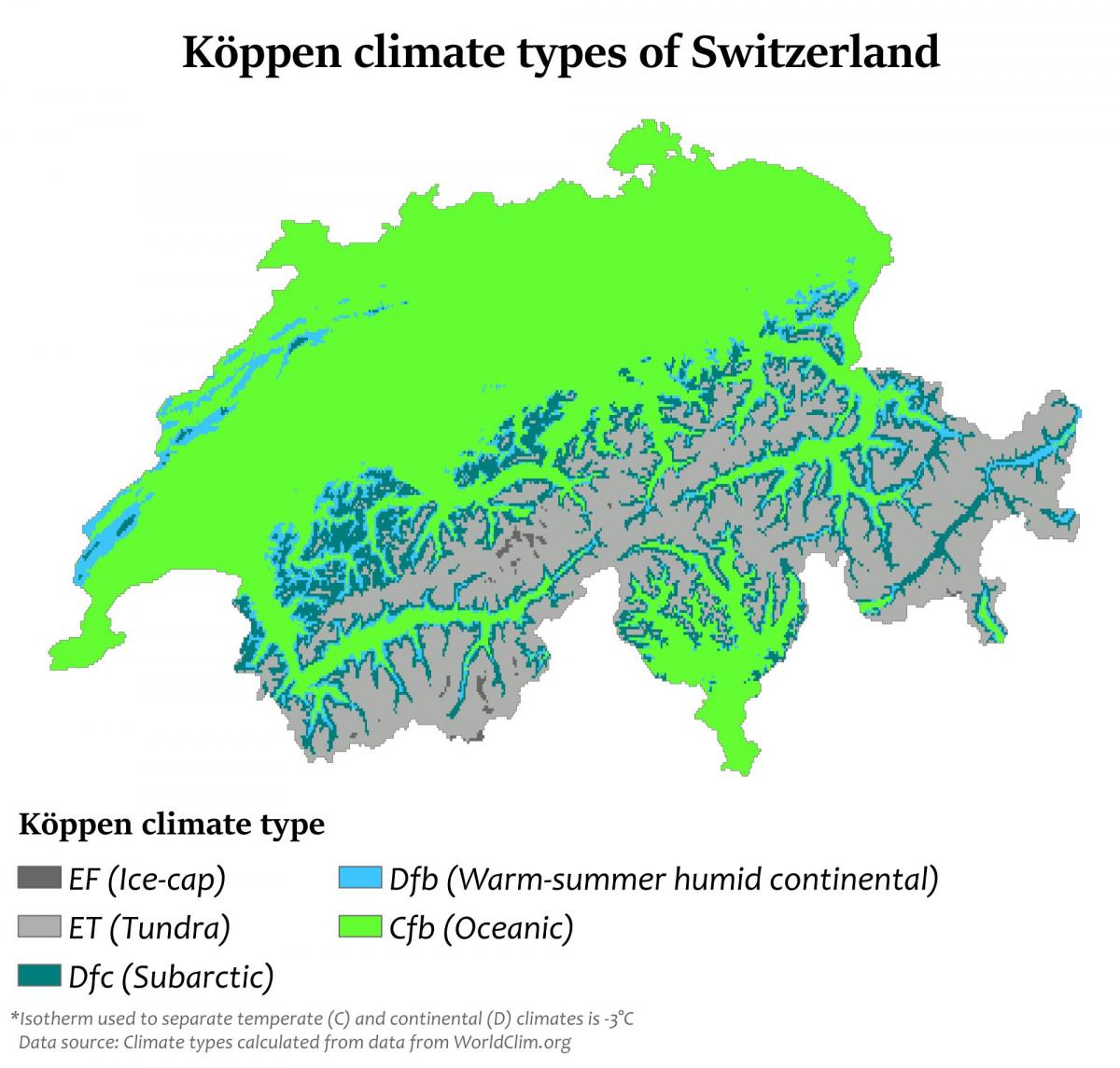 peta dari swiss iklim