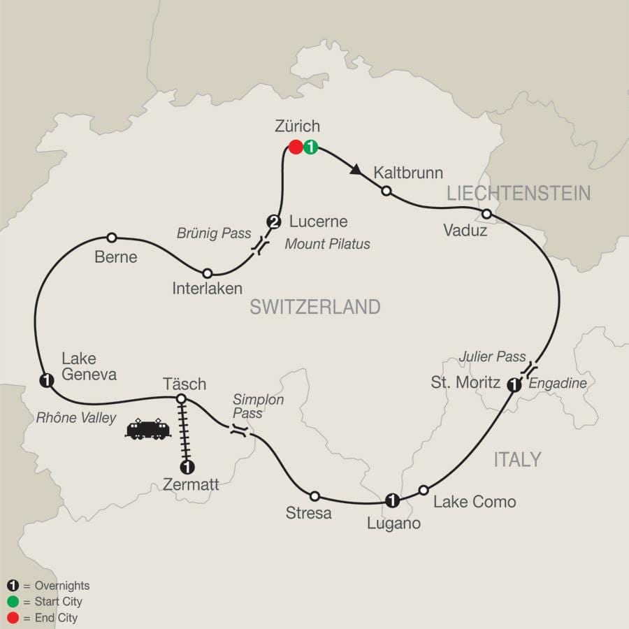 peta dari swiss scenic drive
