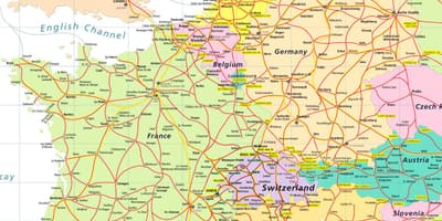 Peta eropa menunjukkan swiss