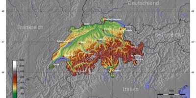 Peta dari swiss elevasi