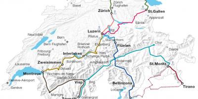 Swiss rute kereta peta
