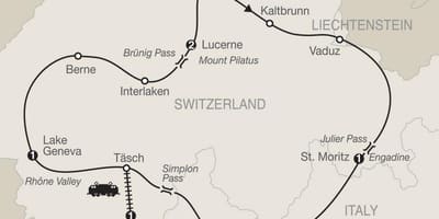 Peta dari swiss scenic drive
